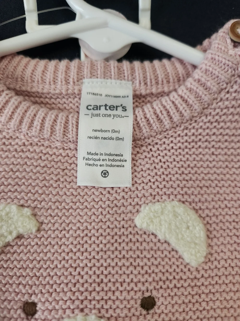 Carter's Baby Pink Knit Bear Sweater & Pant Set, NB, NWT